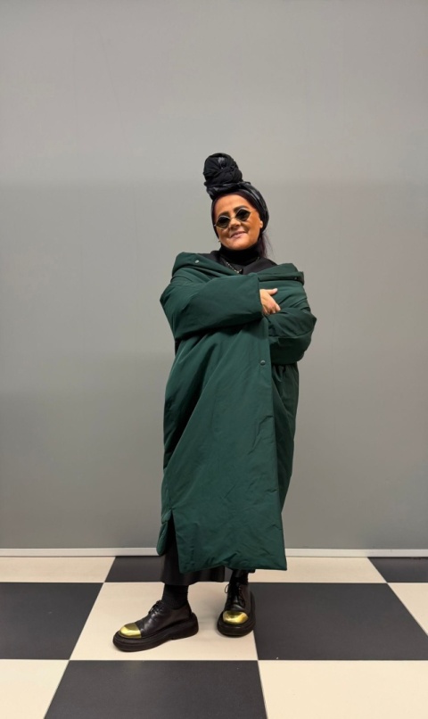 Kurtka puchowa HELEN Rivabella long green