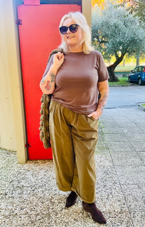 Spodnie LORA Miya oliwka