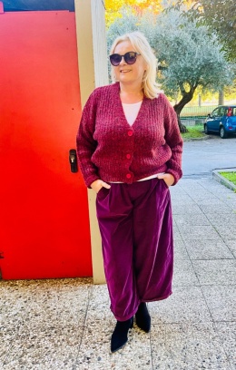 Sweter kardigan KARO Miya bordo