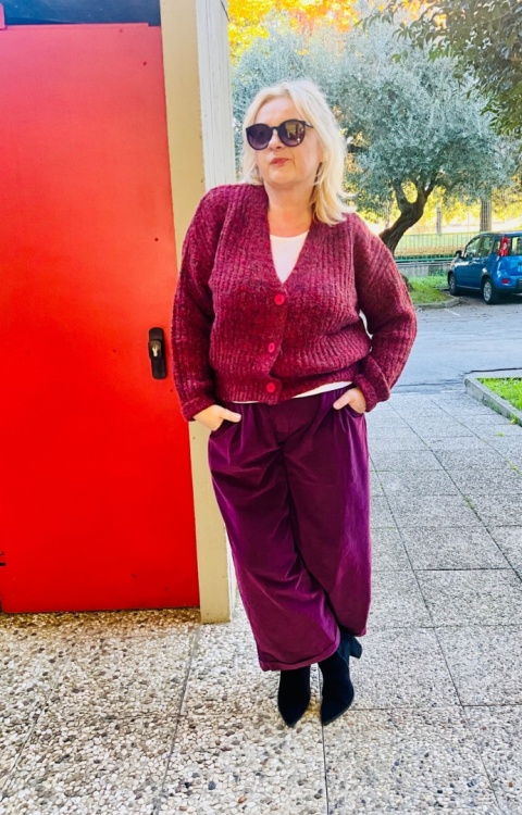 Sweter kardigan KARO Miya bordo