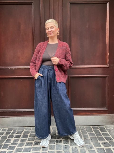 Sweter kardigan KARO Miya bordo