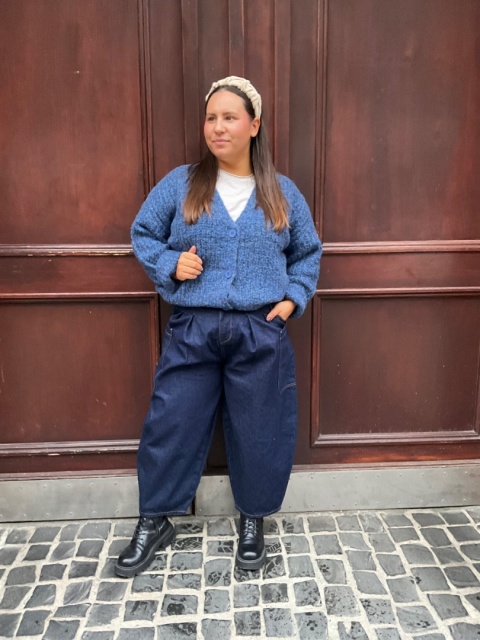 Sweter kardigan KARO Miya niebieski