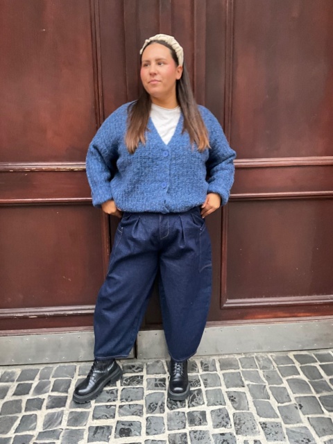 Sweter kardigan KARO Miya niebieski