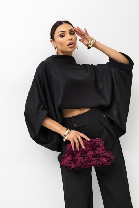 Bluzka KIMONO SHINE Miss City czarna