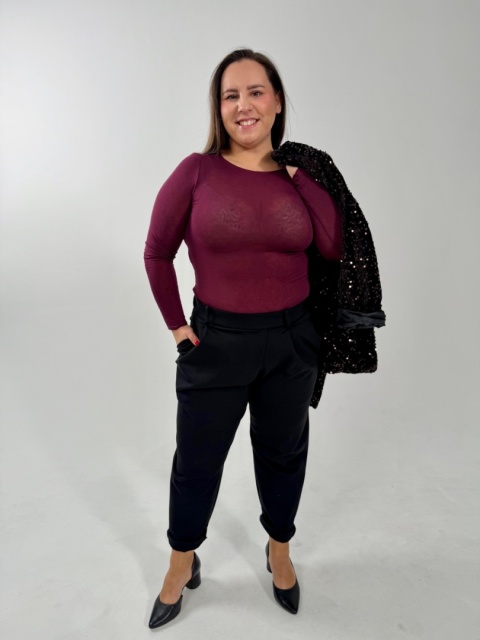 Kaszmirowy Basic Fox I bordo