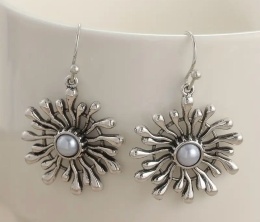 Kolczyki srebrny kwiatek
