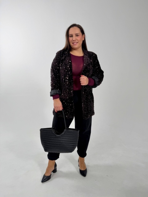 Marynarka MIKI cekiny czekolada