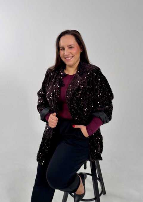 Marynarka MIKI cekiny czekolada