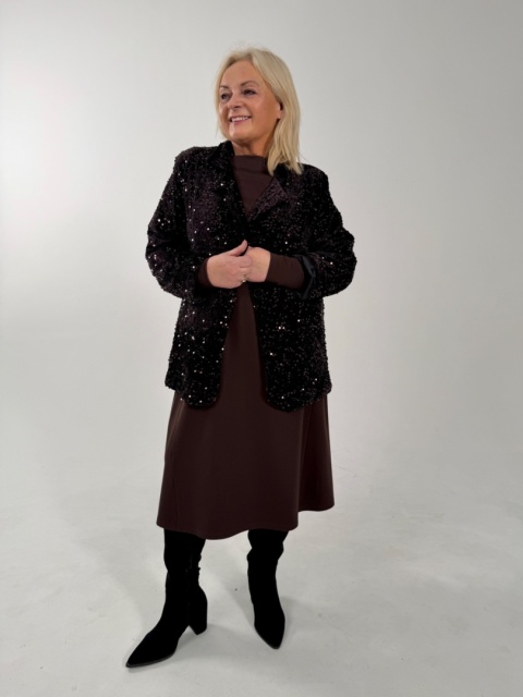 Marynarka MIKI cekiny czekolada