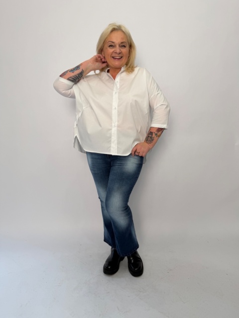 Spodnie jeansy AlFA Rivabella dzwony niebieskie