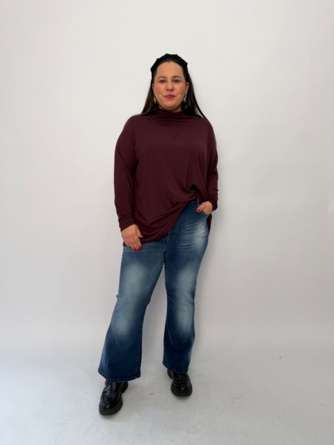 Spodnie jeansy AlFA Rivabella dzwony niebieskie