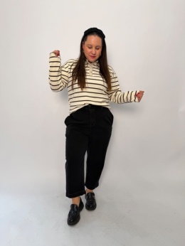 Spodnie jeansy BETA Rivabella boyfrendy czarne