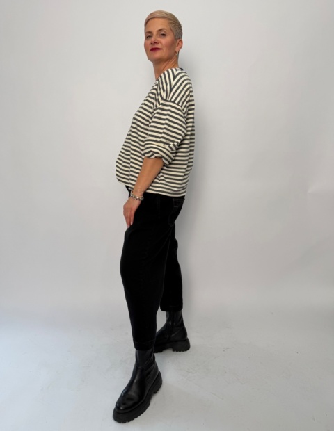 Spodnie jeansy BETA Rivabella boyfrendy czarne