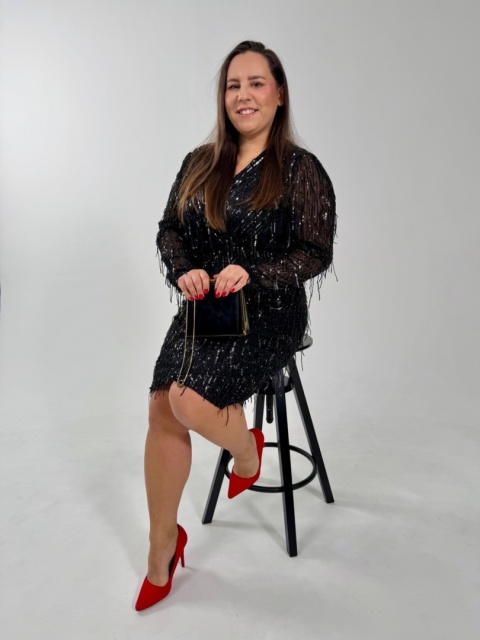 Sukienka ALISON czarna cekiny
