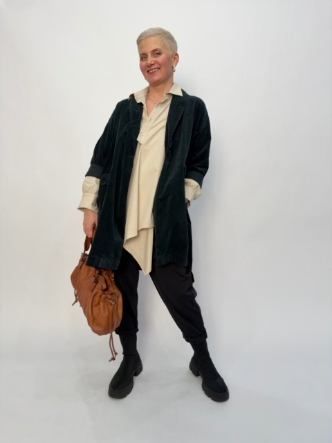 Płaszcz KELLY Wendy Trendy aksamit czarny