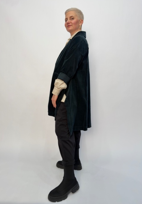 Płaszcz KELLY Wendy Trendy aksamit czarny