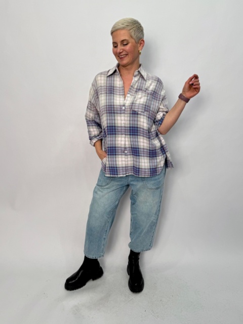 Koszula DAGA flanelka niebieska