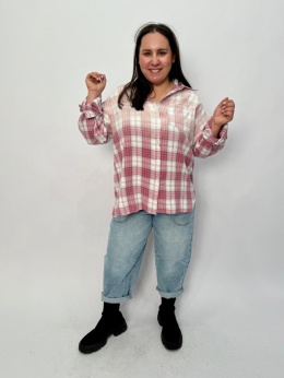 Koszula DAGA flanelka różowa