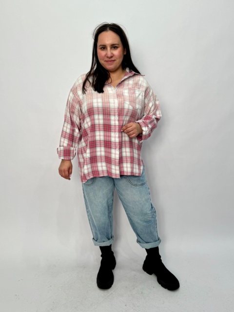 Koszula DAGA flanelka różowa