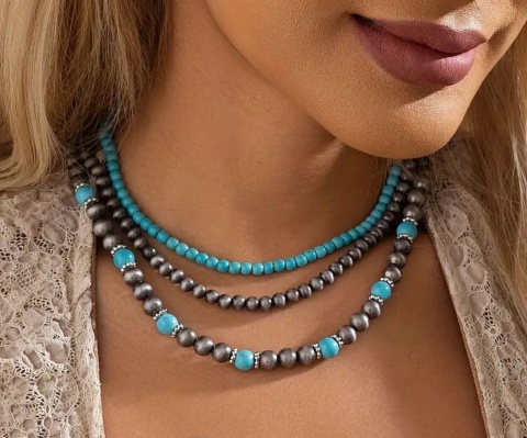 Naszyjnik TURKUSOWY KOMPLET