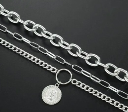 Naszyjnik srebrne łańcuchy