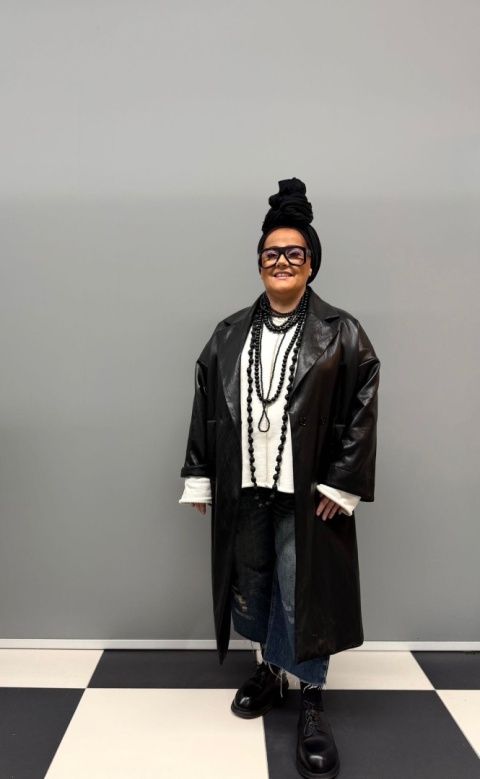 Płaszcz VITA Rivabella eko skóra czarny