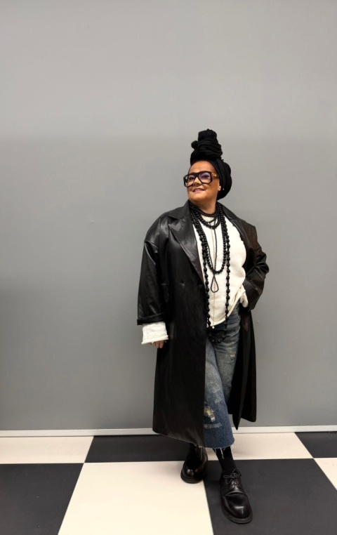 Płaszcz VITA Rivabella eko skóra czarny