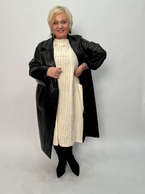 Płaszcz VITA Rivabella eko skóra czarny