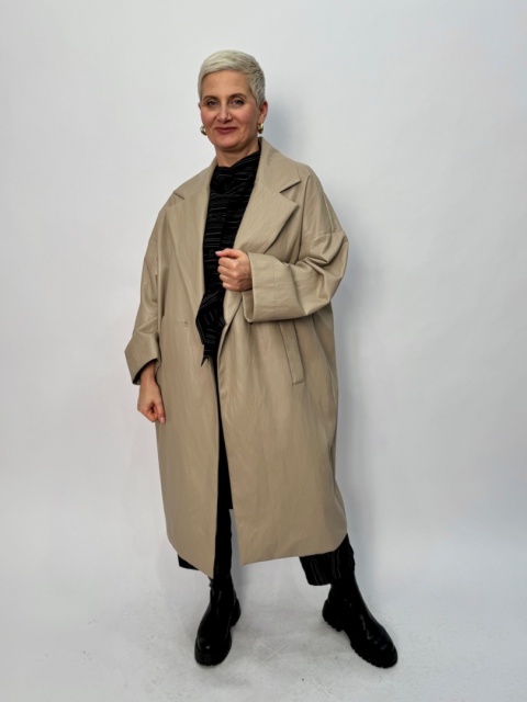 Płaszcz VITA Rivabella eko skóra fango