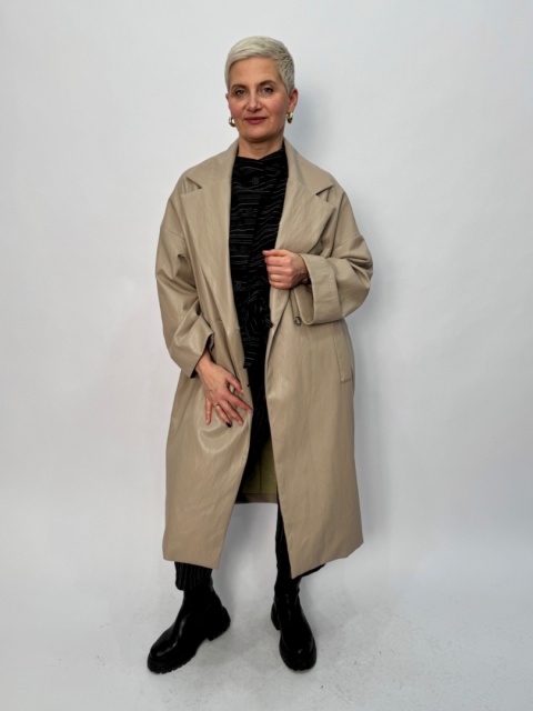 Płaszcz VITA Rivabella eko skóra fango