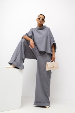 Bluzka KIMONO Striped Pattern szara