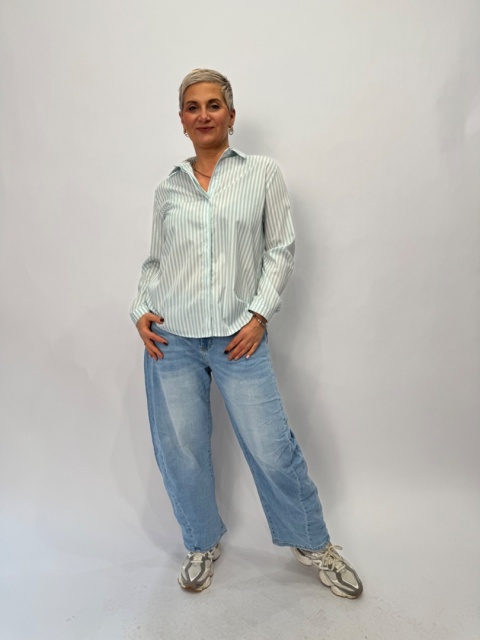 Koszula VIGO paski zielone