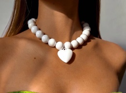 Naszyjnik serce biały