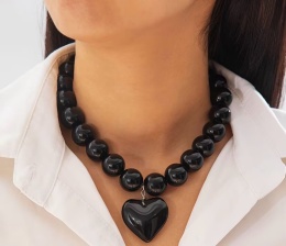 Naszyjnik serce czarny