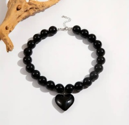 Naszyjnik serce czarny