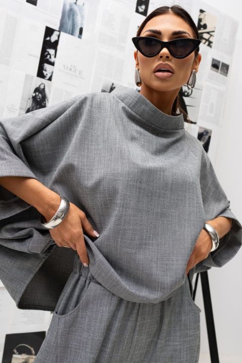 Bluzka KIMONO Miss City textura szary