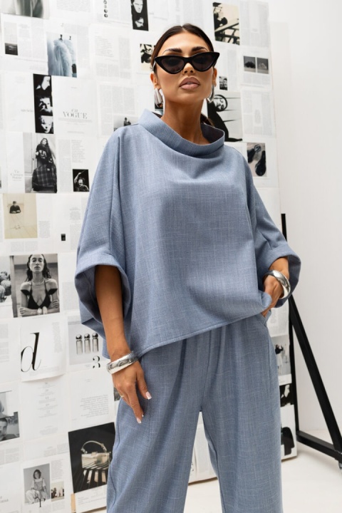 Bluzka KIMONO Miss City textura błękit