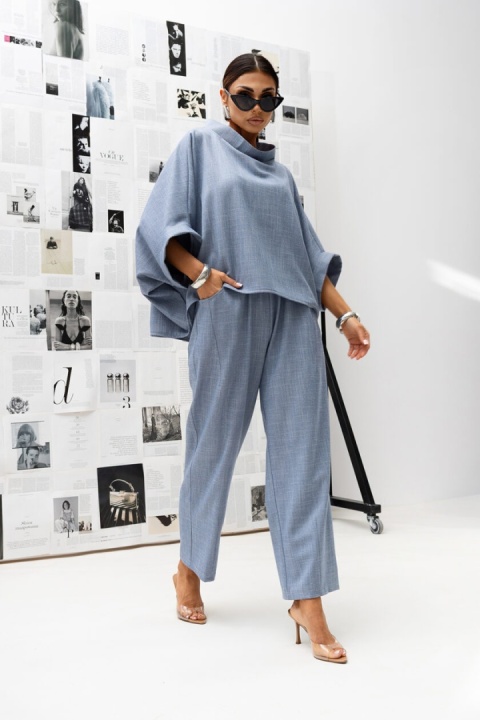 Bluzka KIMONO Miss City textura błękit