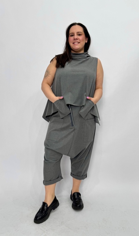 Kamizelka bluzka TERO Wendy Trendy szara