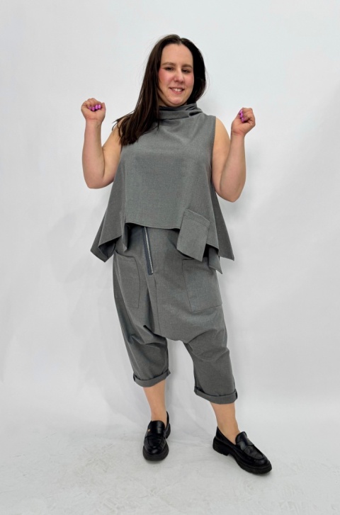 Kamizelka bluzka TERO Wendy Trendy szara