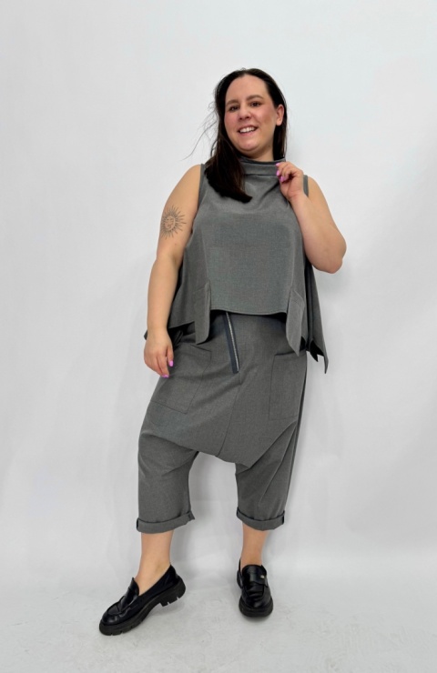 Kamizelka bluzka TERO Wendy Trendy szara