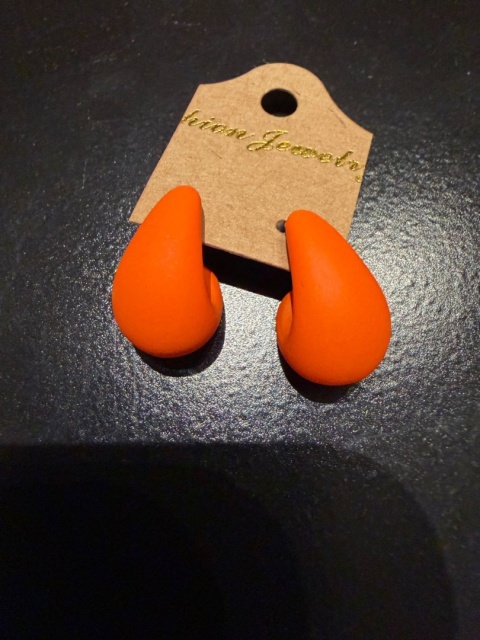Kolczyki ŁZA pomarańczowy