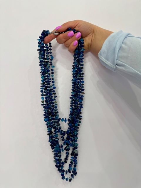 Naszyjnik VINTAGE kamienie niebisekie