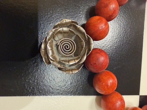 Korale VINTAGE kamienie srebro i kamienie