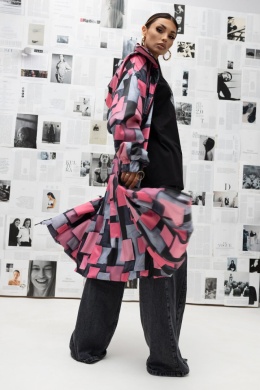 Kurtka Parka PIXEL ART Miss City Official niebieski