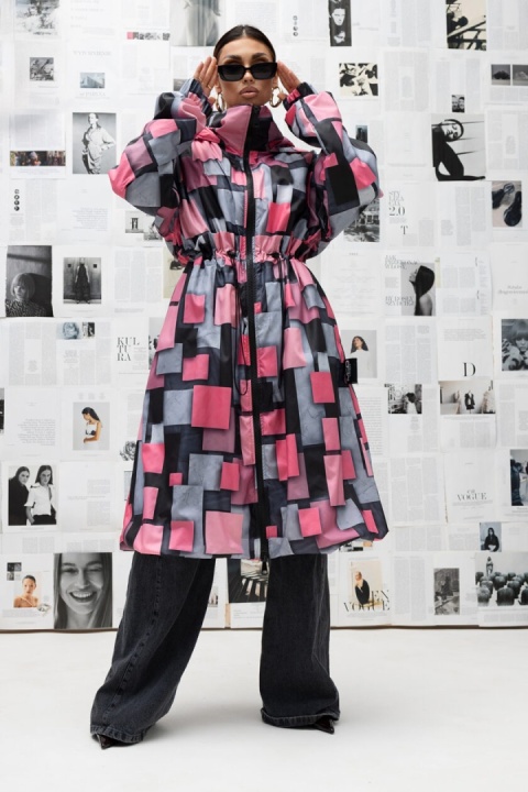 Kurtka Parka PIXEL ART Miss City Official niebieski