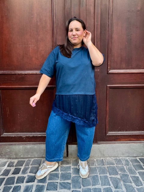 T-shirt KORONKA Wiya granatowy