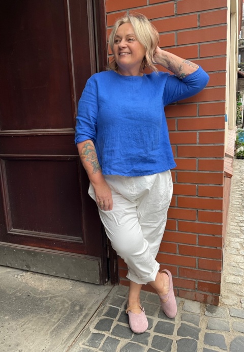 Spodnie jeansy Bliss boyfriend białe