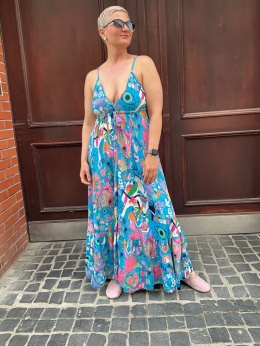 Sukienka boho WIRA kwiaty