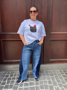 T-shirt TOMI Rivabella biały kurczak